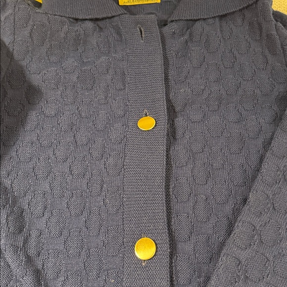 Vintage 1960s The Wooden Indian Navy Sweater Coat Large Union Retro Mod Cardigan - Picture 7 of 16